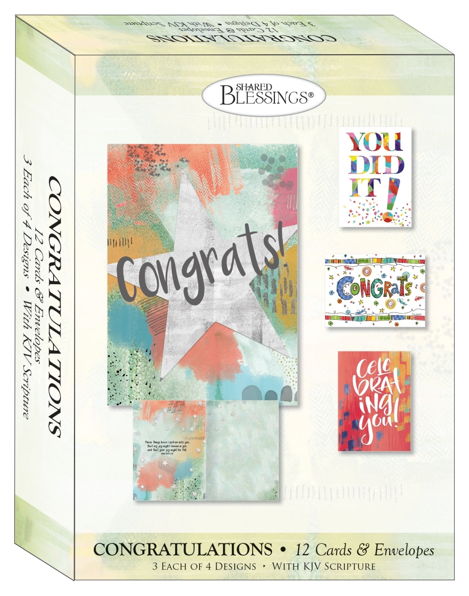 Crown Point Graphics 221631 Boxed Card - Congratulations - You Did It - Shared Blessings - Box of 12
