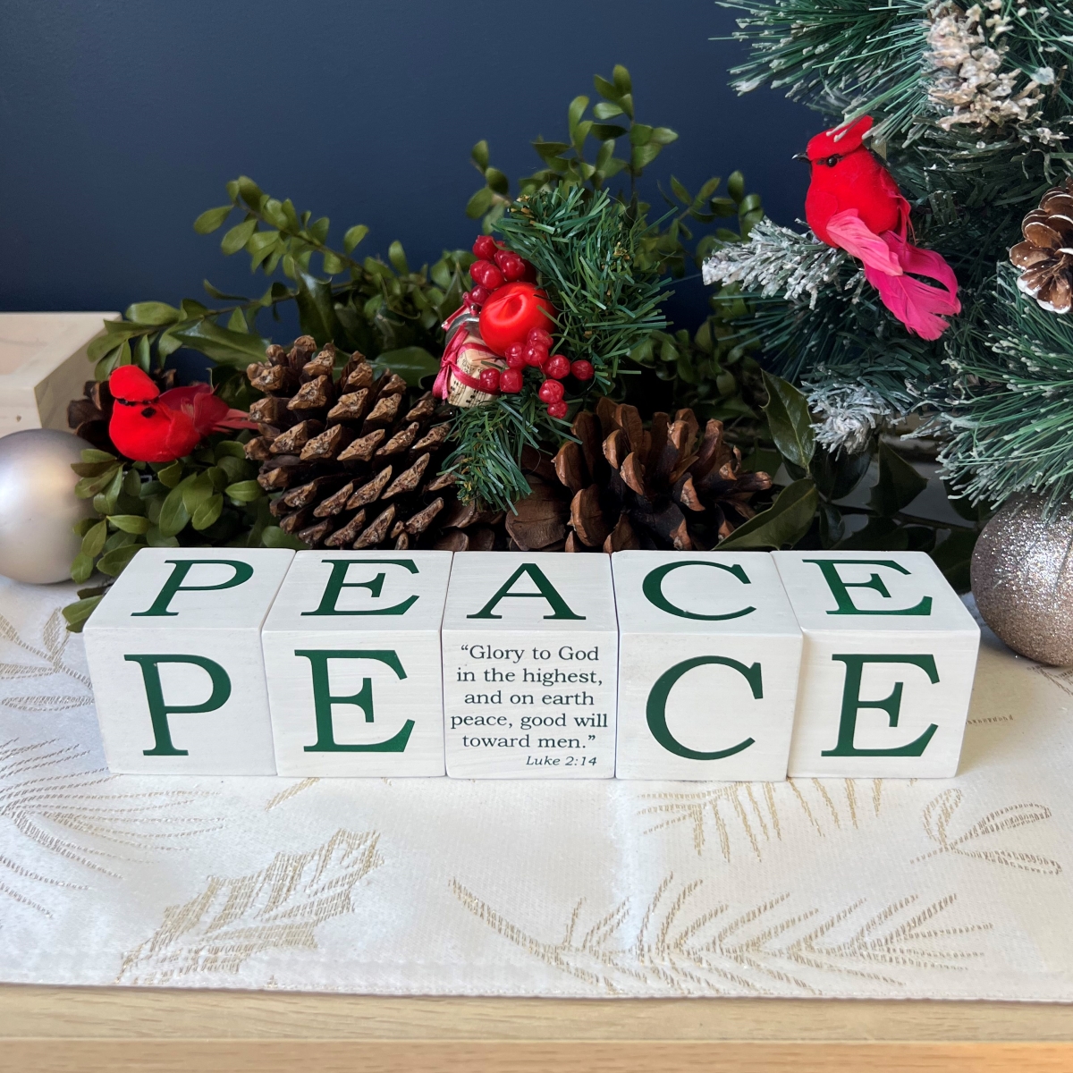 630456 Home Decor - Block Set - Peace - 5 Piece