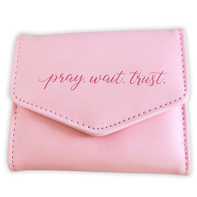 645789 Wallet - Imitation Leather - Pray Wait Trust - Pink