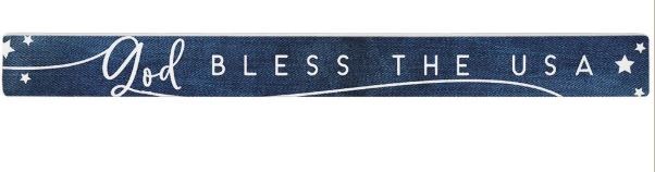 728427 16 x 1.5 in. God Bless USA Denim Talking Stick