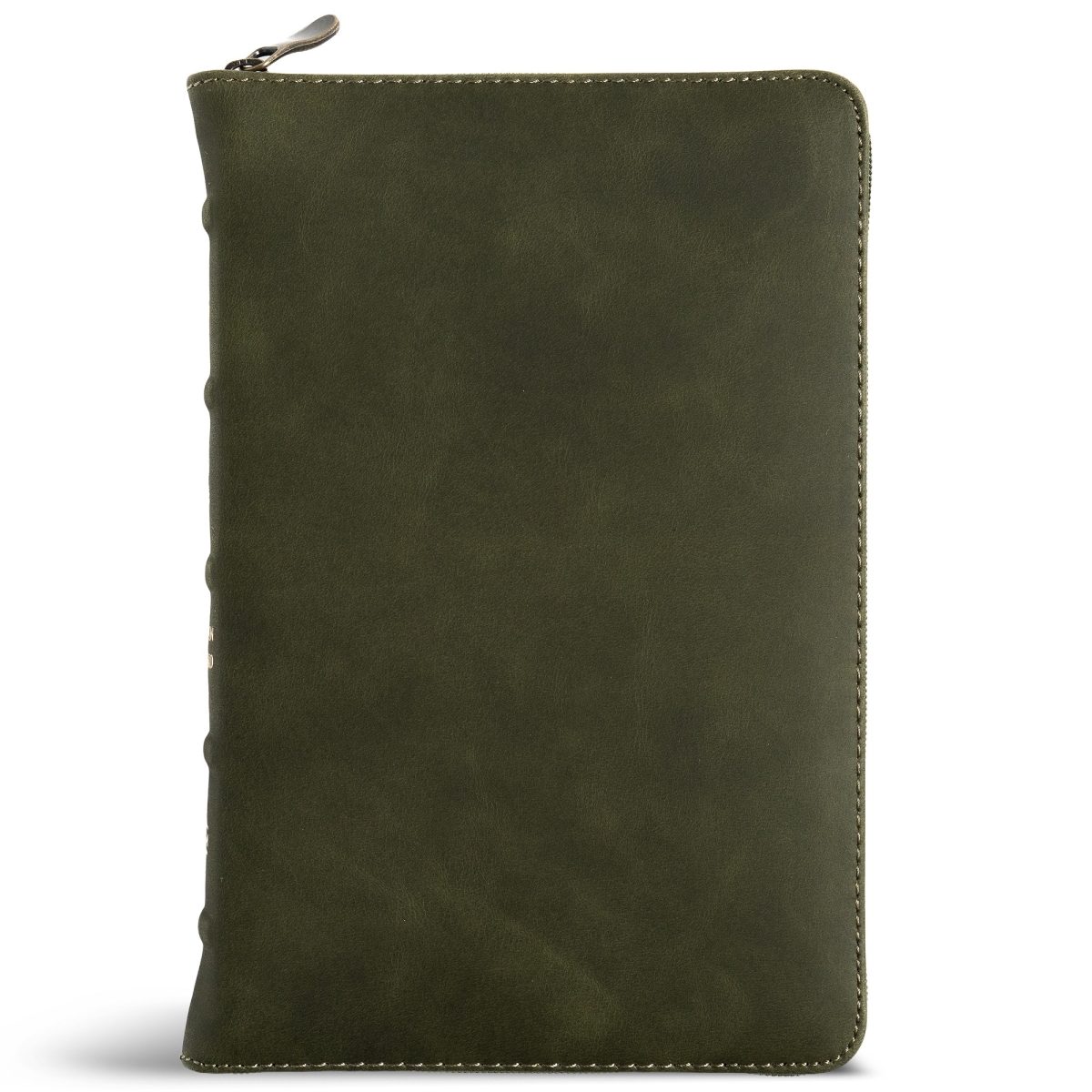 650608 CSB Personal Size Bible with Zipper Handcrafted Collection - Olive Premium