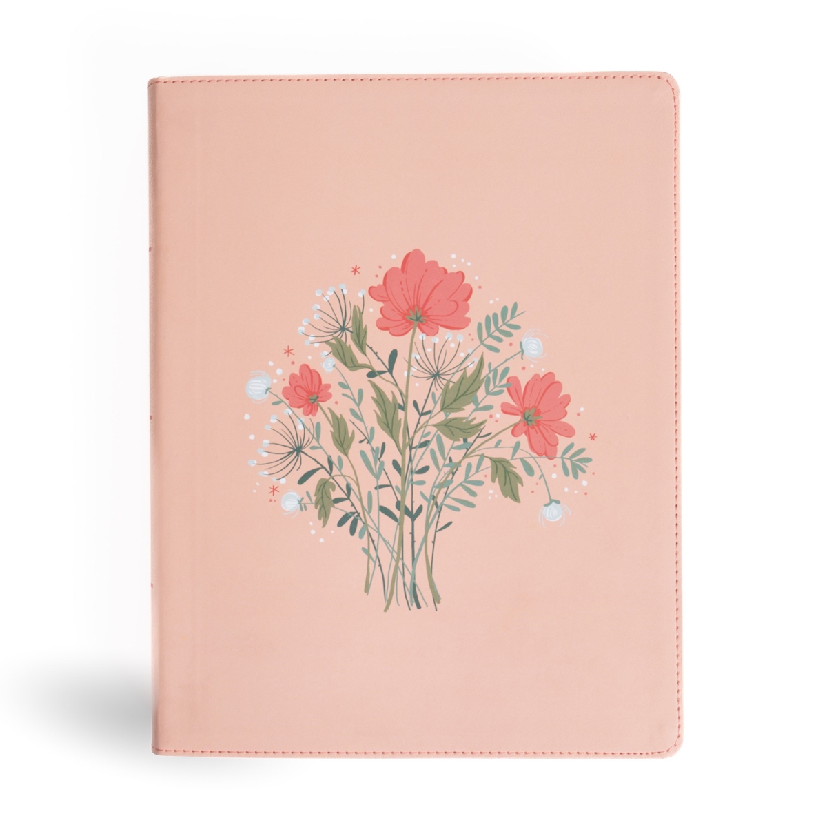 351658 CSB Illustrators Notetaking Bible Large Print Edition - Peach Bouquet LeatherTouch