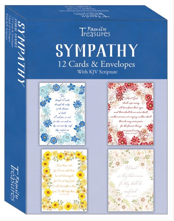 402836 Boxed Card - Sympathy - Floral Frames - Pack of 12