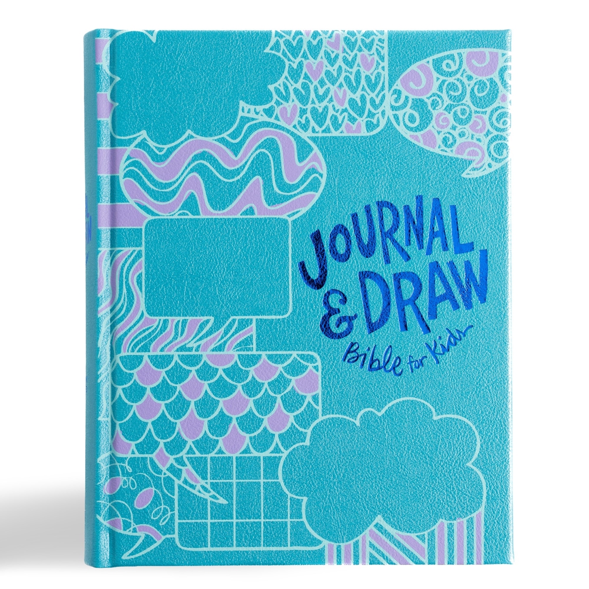 368339 CSB Journal & Draw Bible for Kids - Teal LeatherTouch Over Board