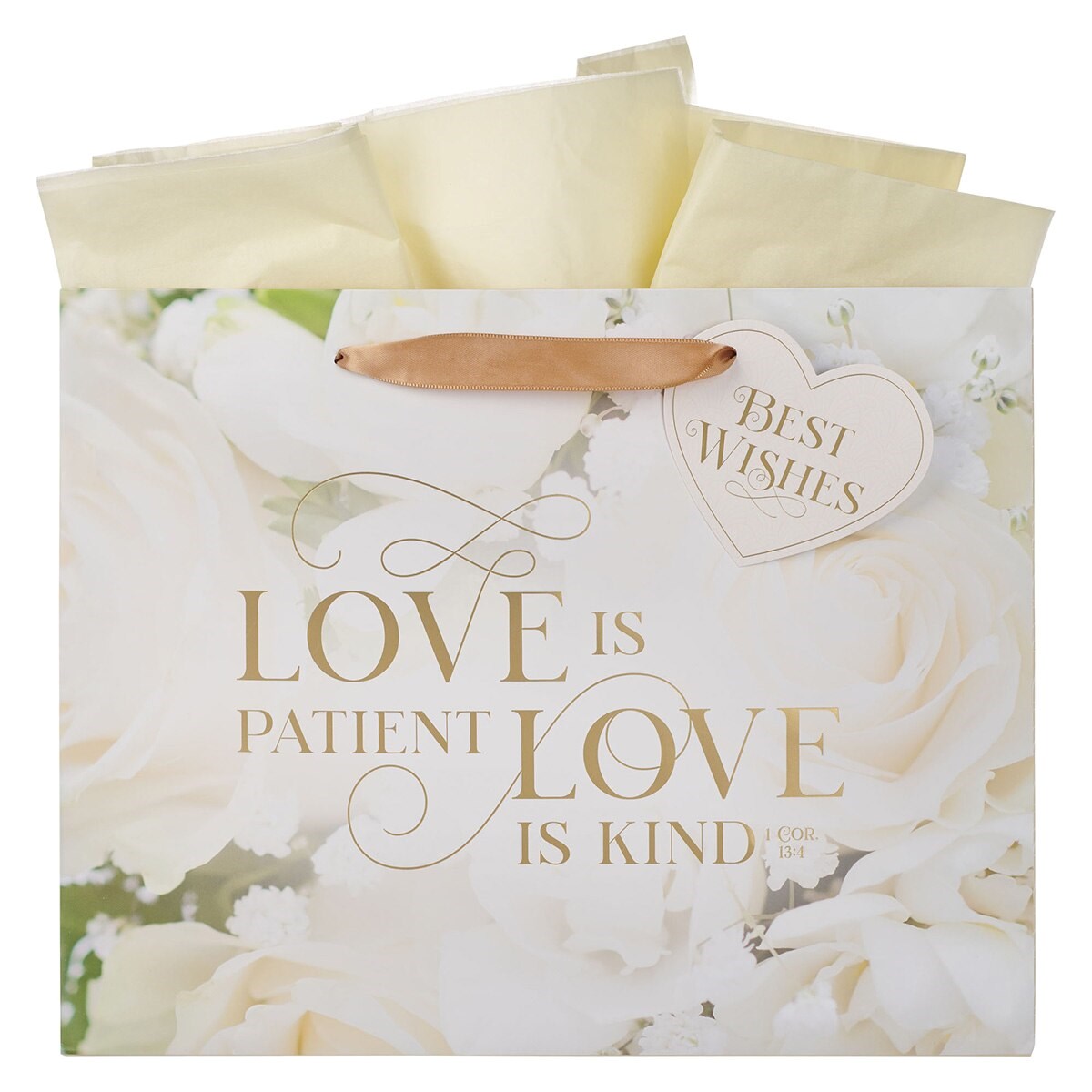 368567 Gift Bag - Large Landscape - Mr. & Mrs. Love 1 Cor. 13-4