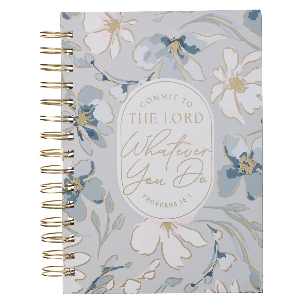 348539 Wirebound Journal - Floral Commit to the Lord Prov. 16-3