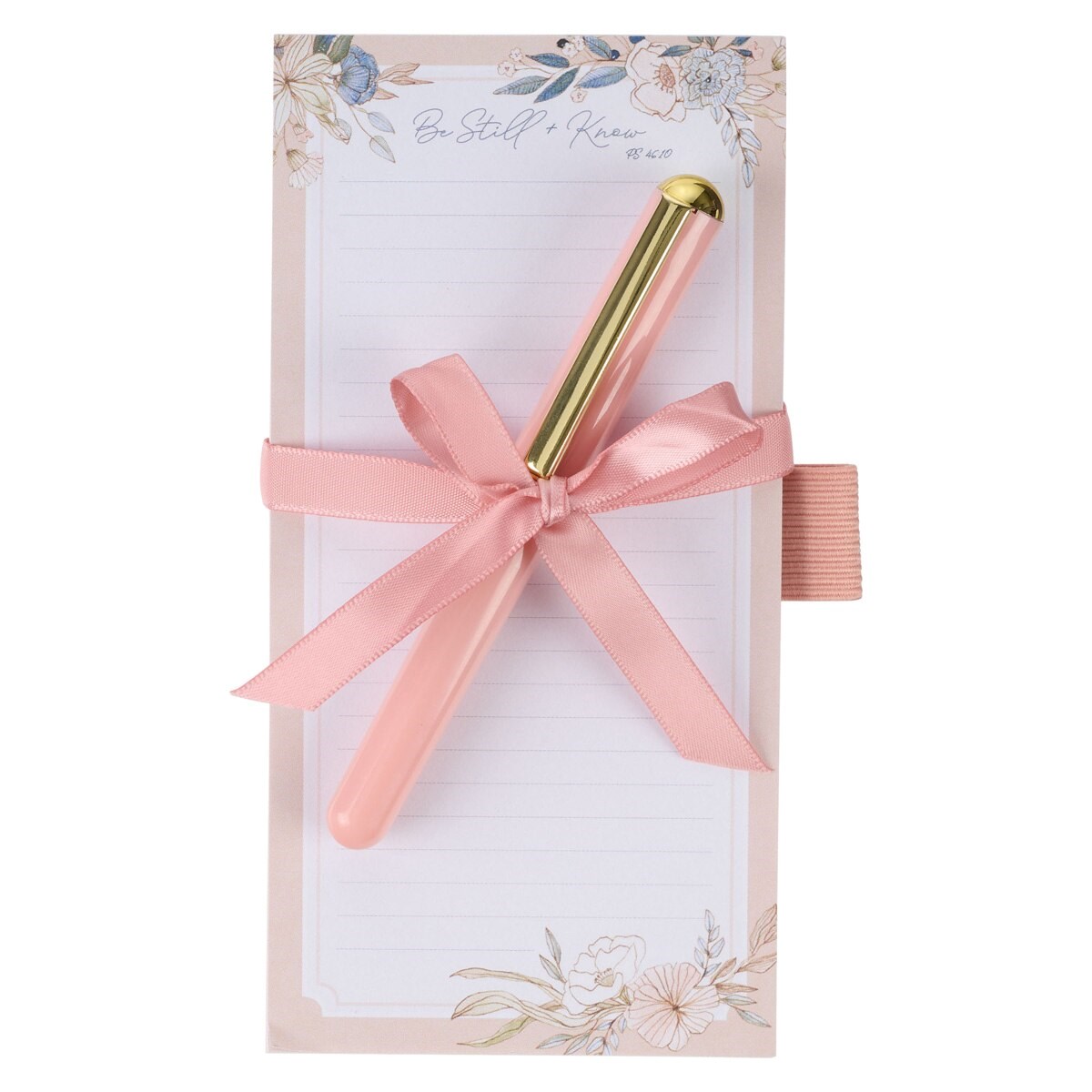 368604 Magnetic Shopping List with Pen Be Still, Pink & Blue Floral