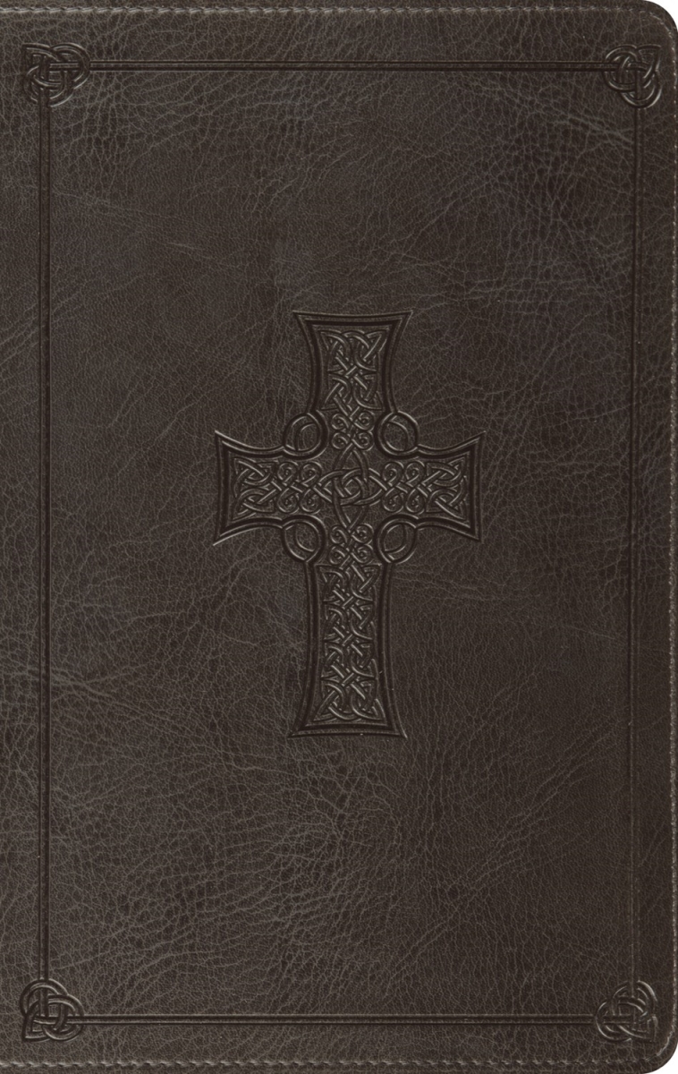 471200 ESV Value Thinline Bible - Charcoal Celtic Cross Design Trutone
