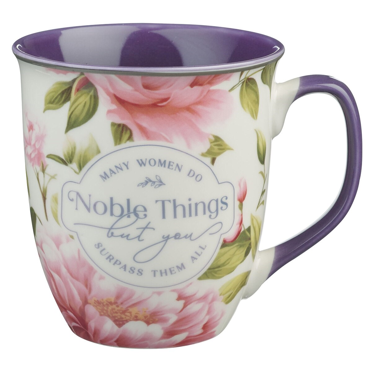 Picture of Christian Art Gifts 368467 Ceramic Mug - Noble Things Prov. 31-29 - Pink Floral