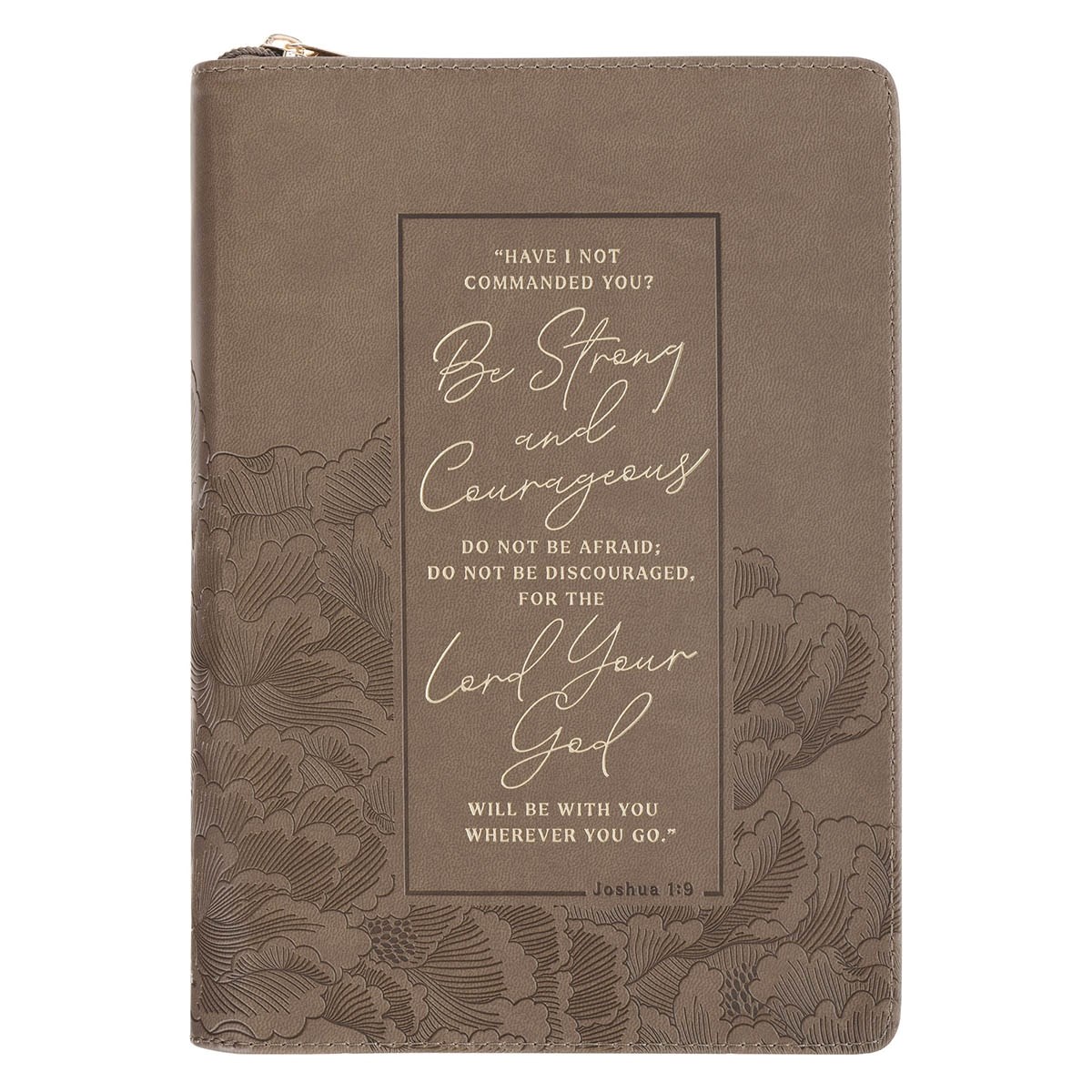 471451 1-9 Classic with Zip Strong & Courageous Josh Journal Book - Brown