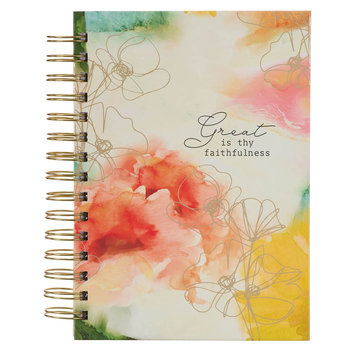 214622 Wire Bound Great Is Thy Faithfulness Watercolor Journal Book