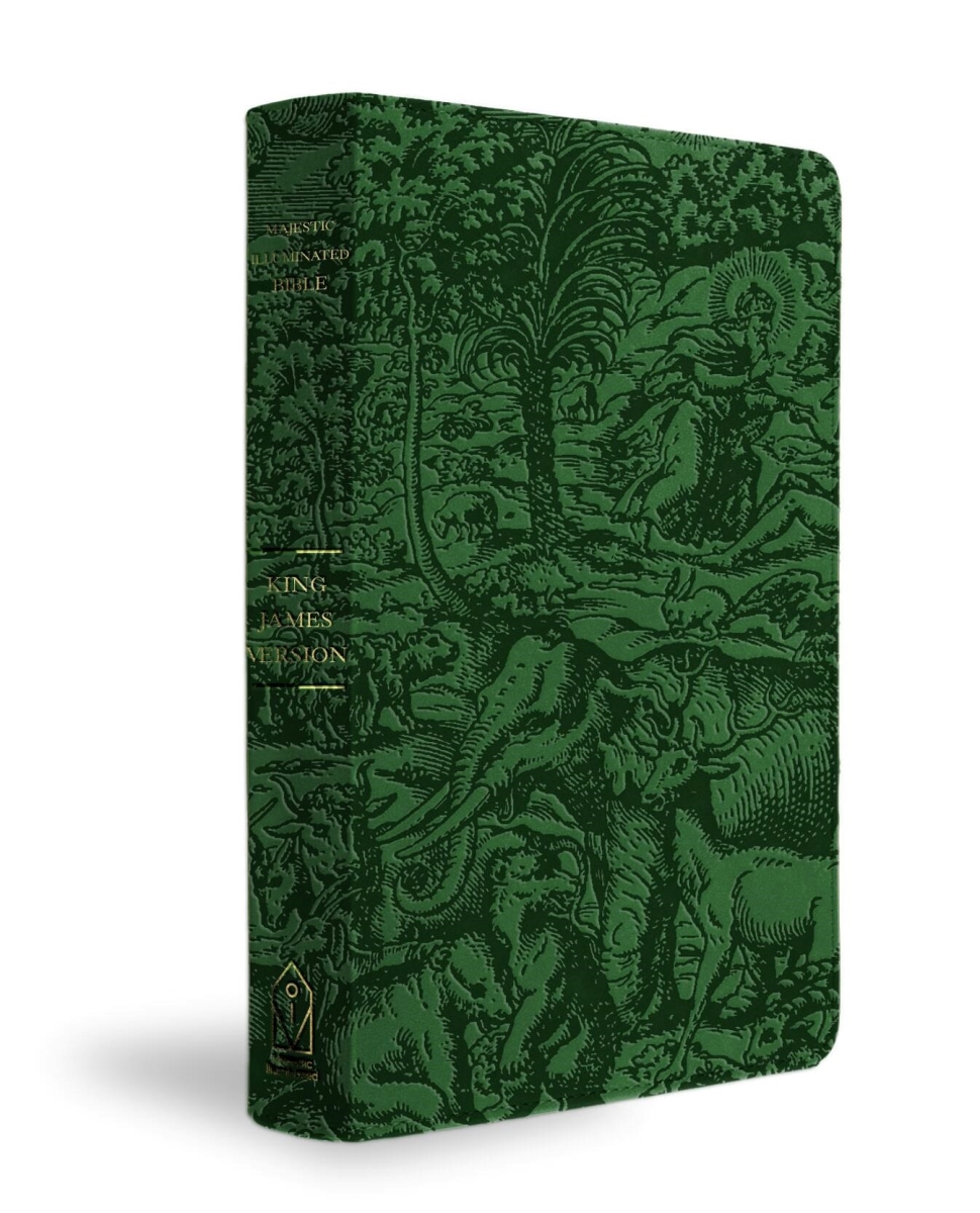 474085 KJV Majestic Illuminated Bible, Emerald Leather Luxe