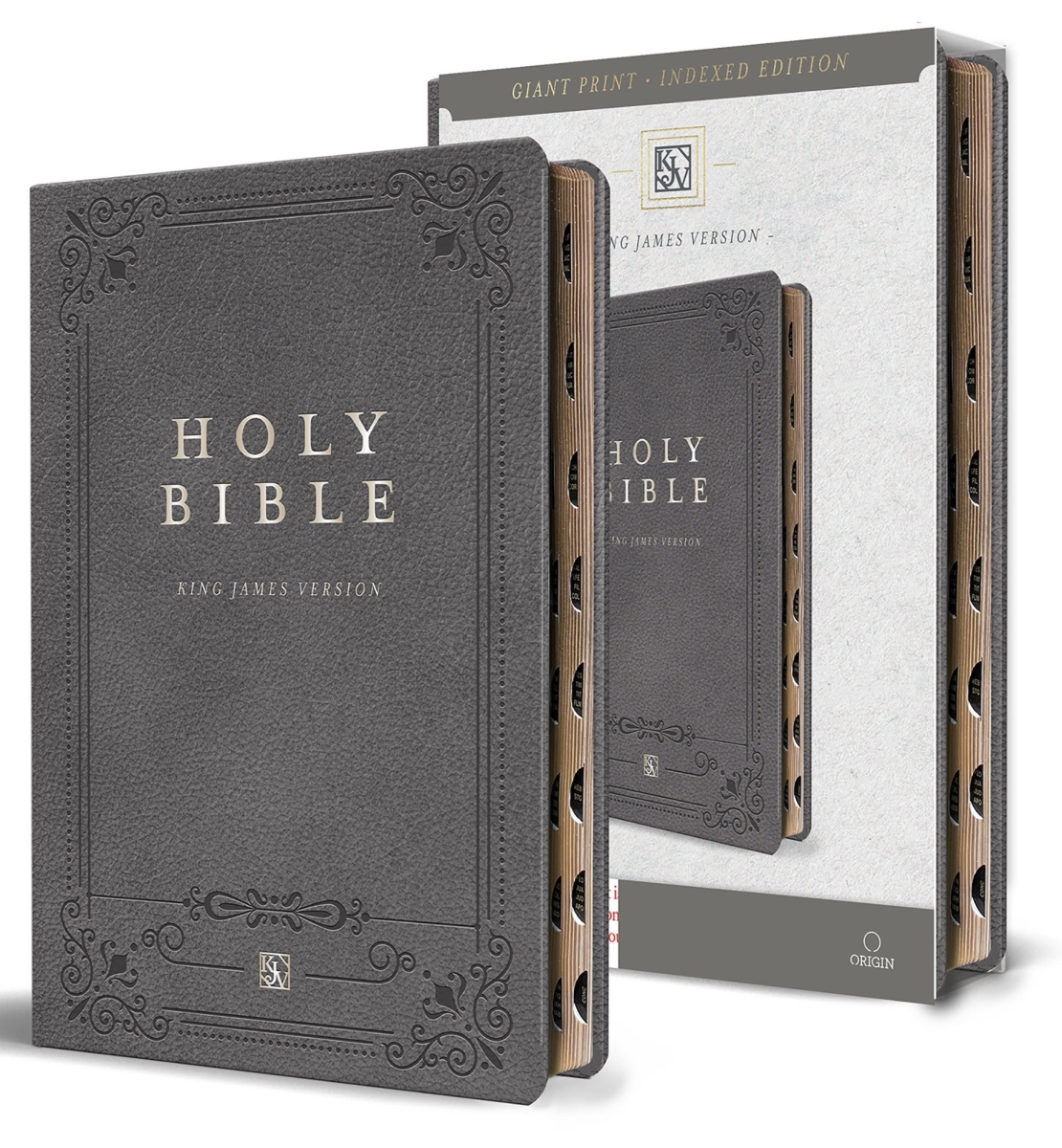376226 KJV Giant Print Thinline Bible - Gray Imitation Leather Indexed