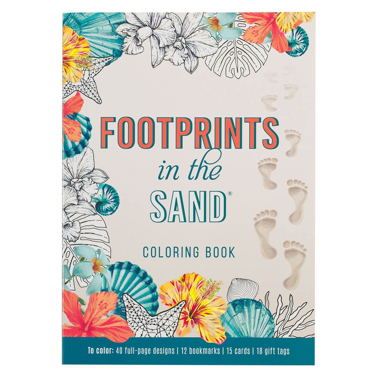 304798 Footprints in The Sand Adult Coloring Book