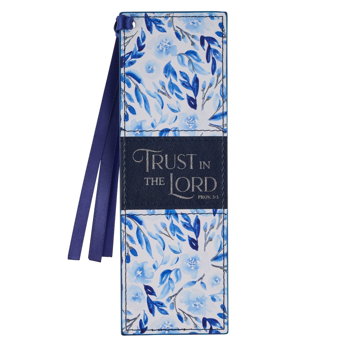 368422 Bookmark - Trust Prov. 3-5 - Faux Leather Blue Floral