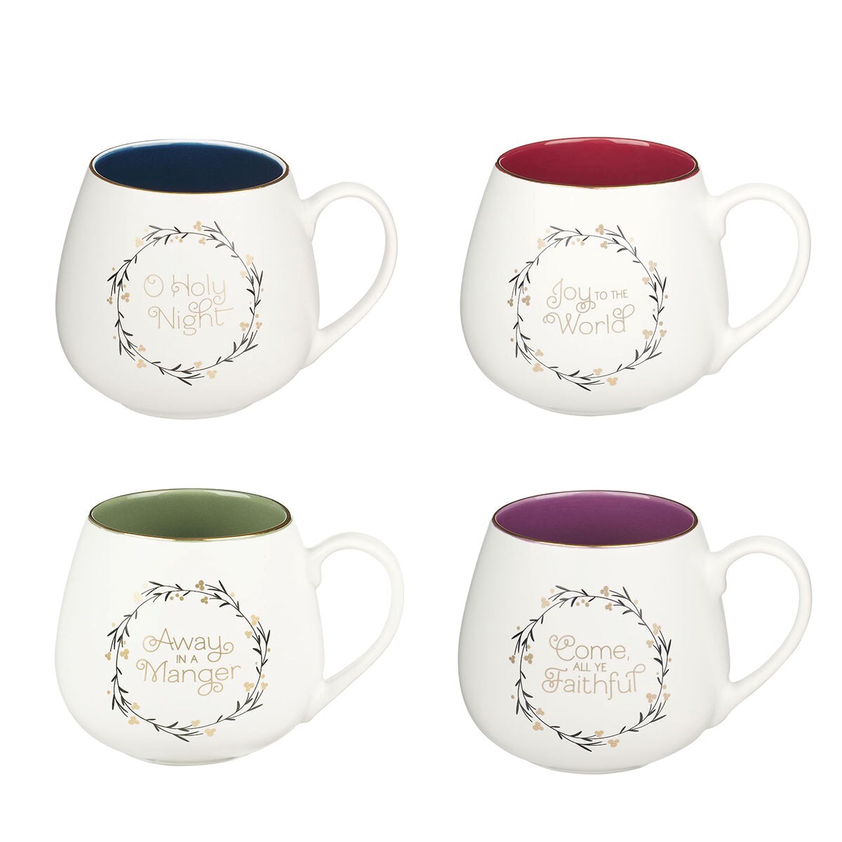 Picture of Christian Art Gifts 470670 Mug Set - Christmas Wreath - Set of 4