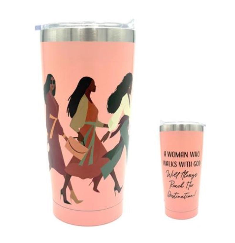 Picture of African American Expressions 740094 Tumbler - Woman with God - 20 oz