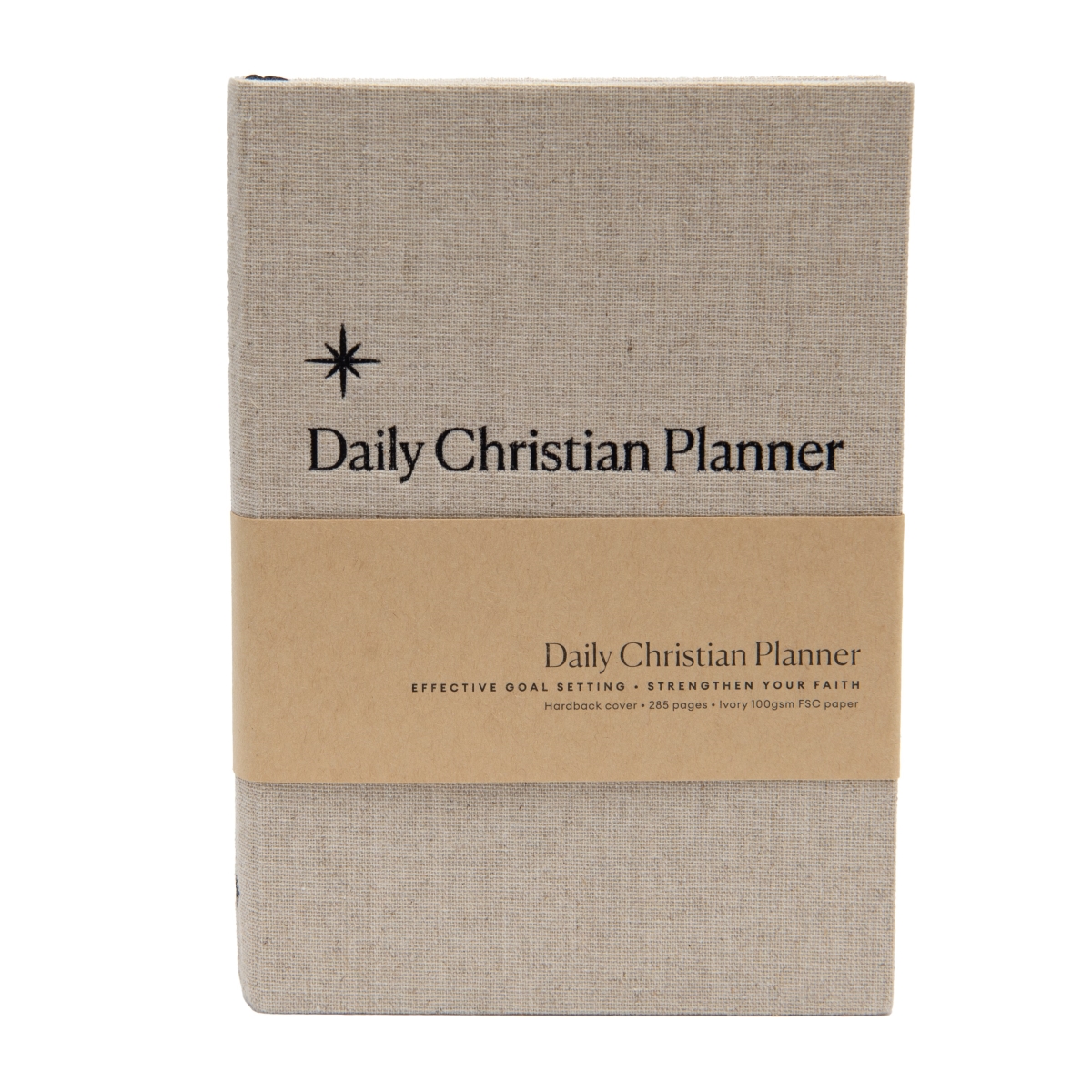 571713 Planner & Goalsetter Book - White & Cream Cotton