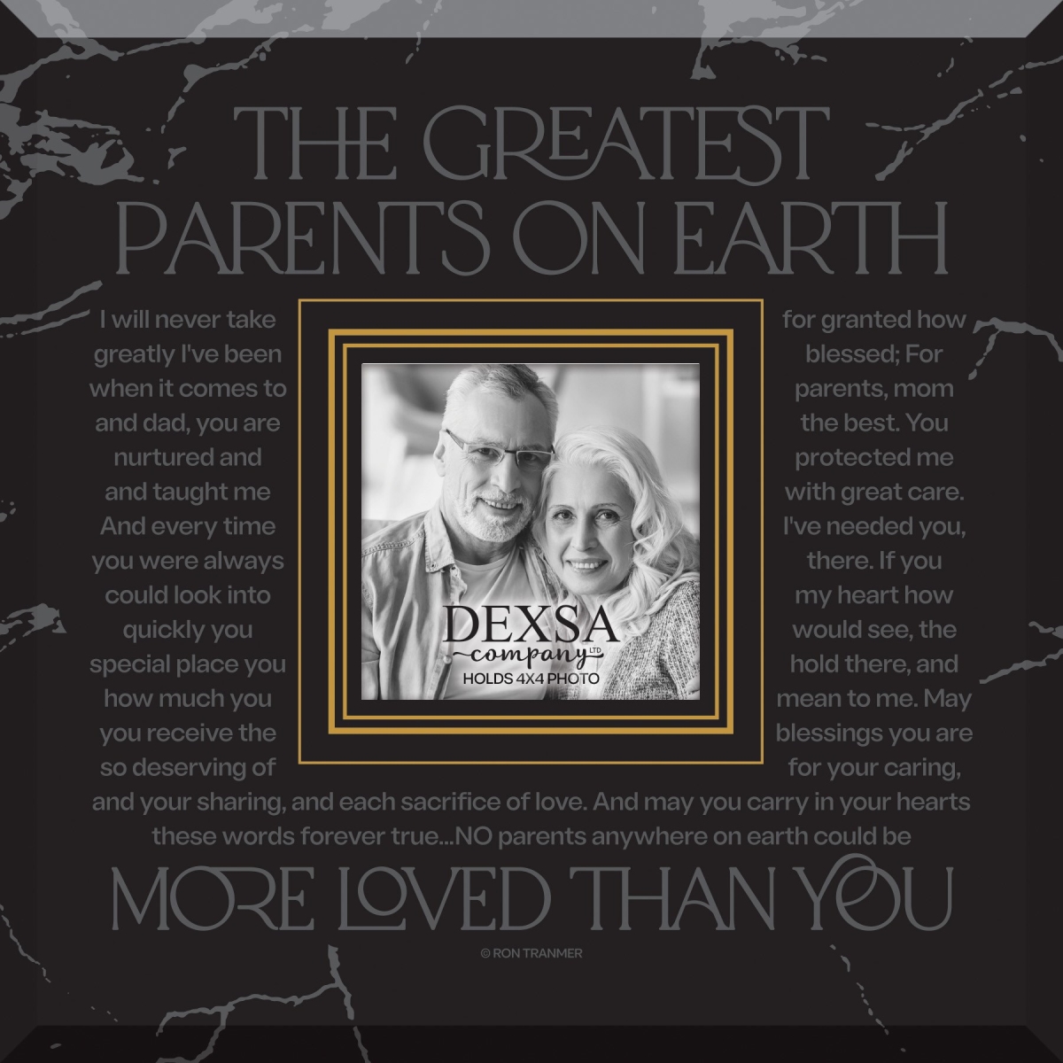 470491 Glass Photo Frame - The Greatest Parents On Earth - 12 x 10 in. - Holds 4 x 6 in. Photo