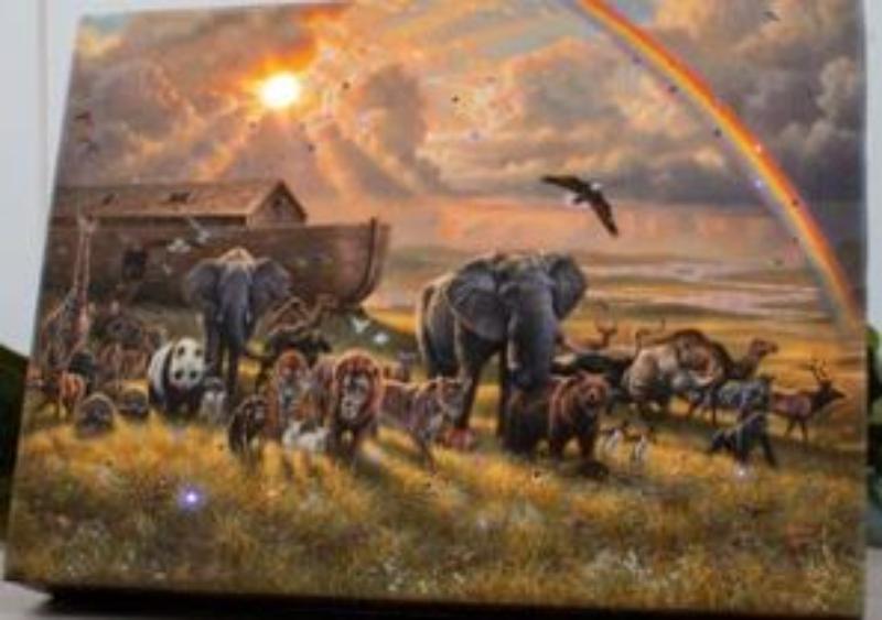 Glow Decor 299621 Mini Canvas-A Beginning & Noahs Ark - LED Tabletop with Timer - 8 x 6 in.