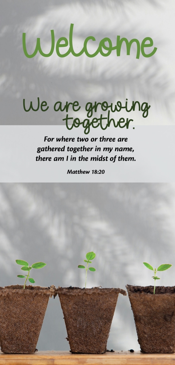 368090 Guest Card - Welcome - We Are Growing Together - Matthew 18-30 KJV Book - Pack of 50