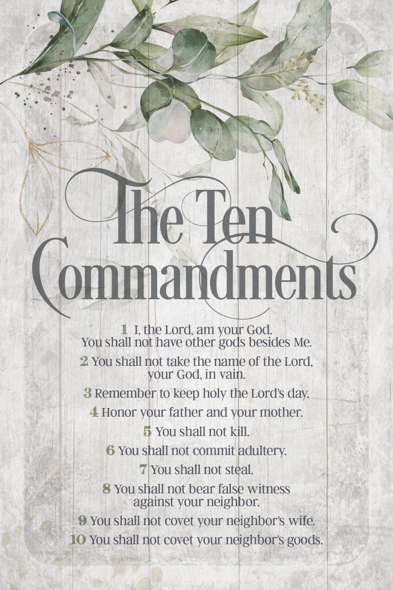 394314 Plaque - Inspirational - The Ten Commandments - 6 x 9 in.