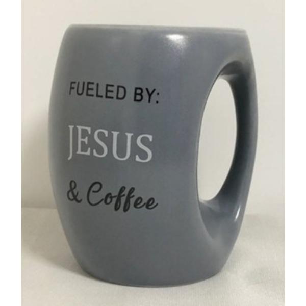 Picture of Holy Land Gifts 351508 13 oz 71194 Fueled by Jesus Sto are Coffee Mug - Gray