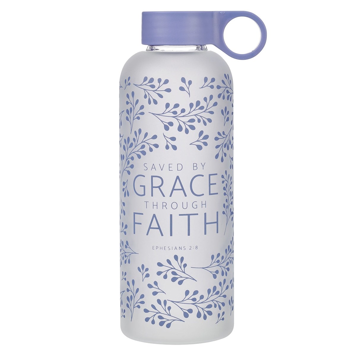 Picture of Christian Art Gifts 368517 Water Bottle - Glass - Saved by Grace Eph. 2-8