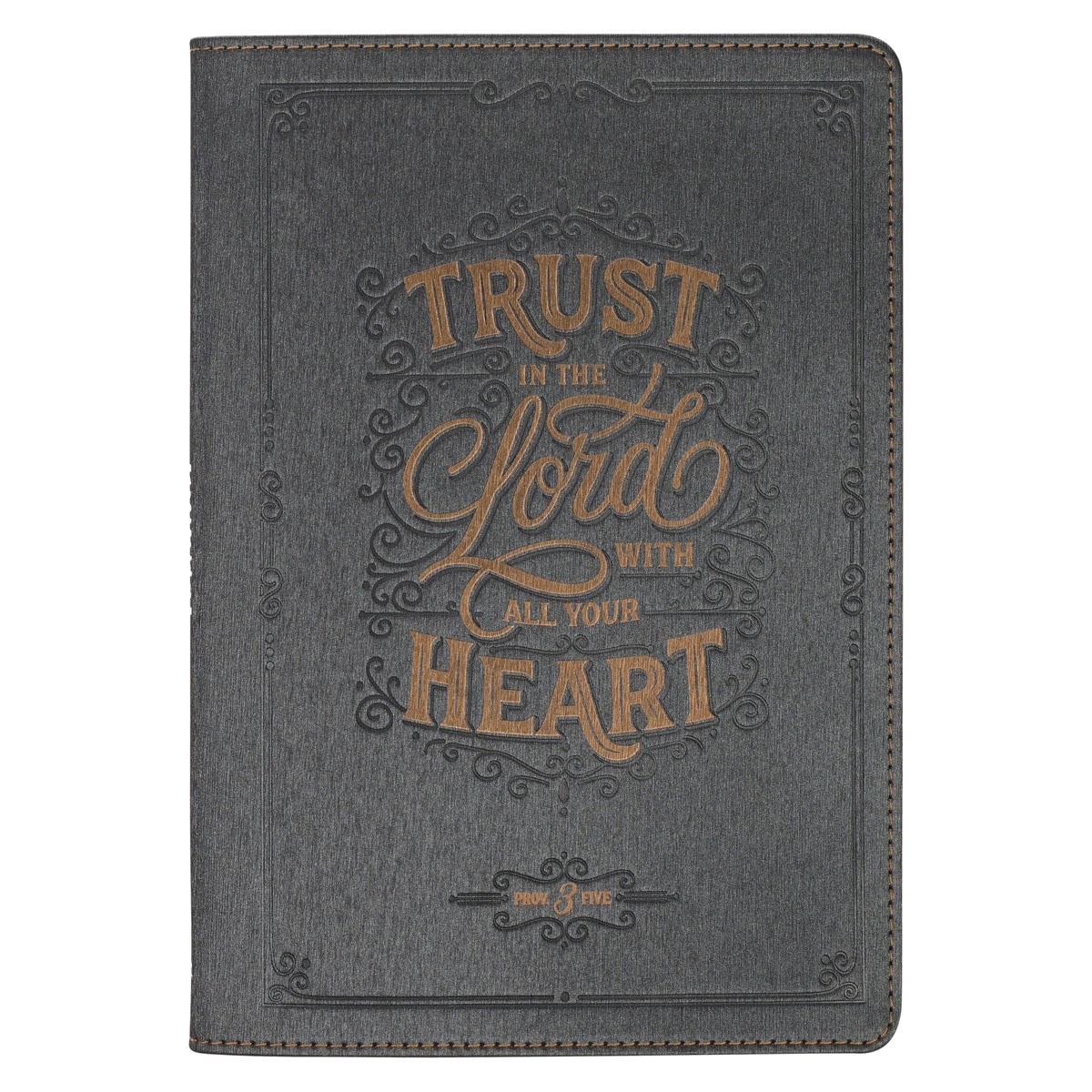 471445 Classic Journal - Trust in The Lord Prov. 3-5 - Charcoal