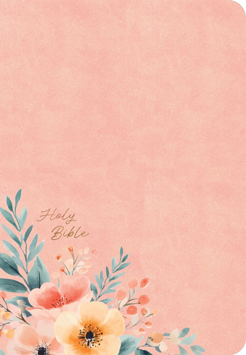 650599 CSB Large Print Personal Size Digital Study Edition Optimal Type Reference Bible - Peach Floral Leathertouch Indexed