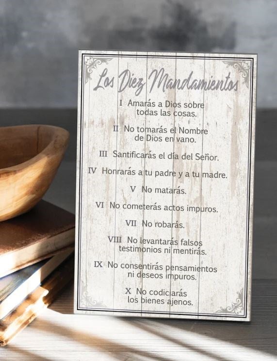 719332 6 x 9 in. The Ten Los Diez Spanish Plaque