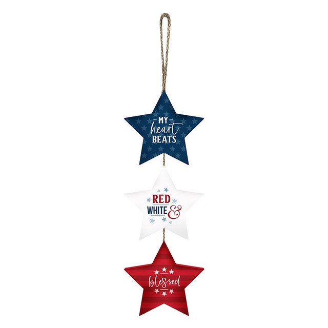 719388 5 x 19 in. America & Hanging Stars Ornament