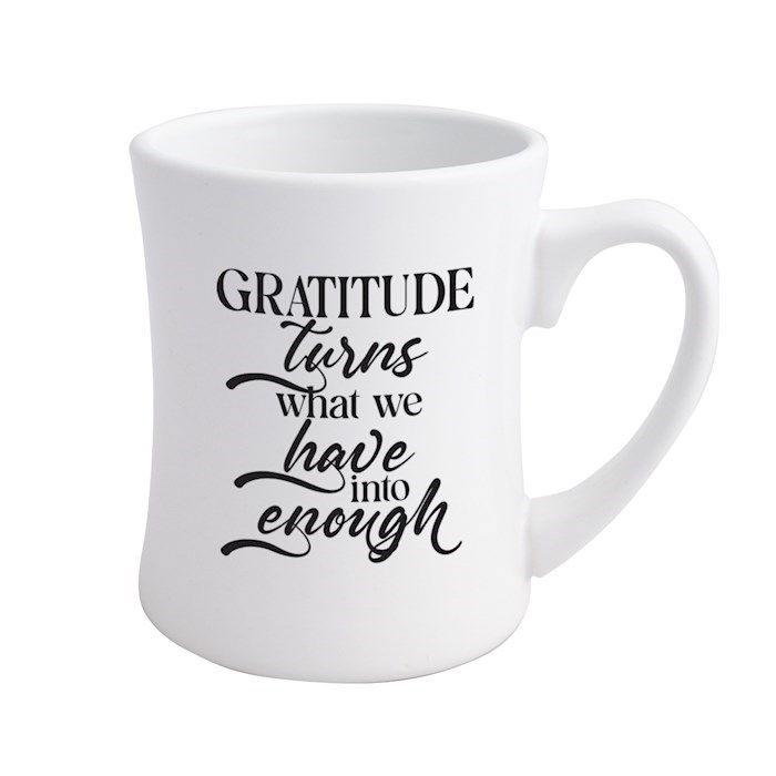 719293 19 oz Designer Coffeehouse Mug - Gratitude Turns What