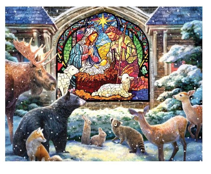 690910 11 x 14 in. Forest Nativity Large Advent Calendar