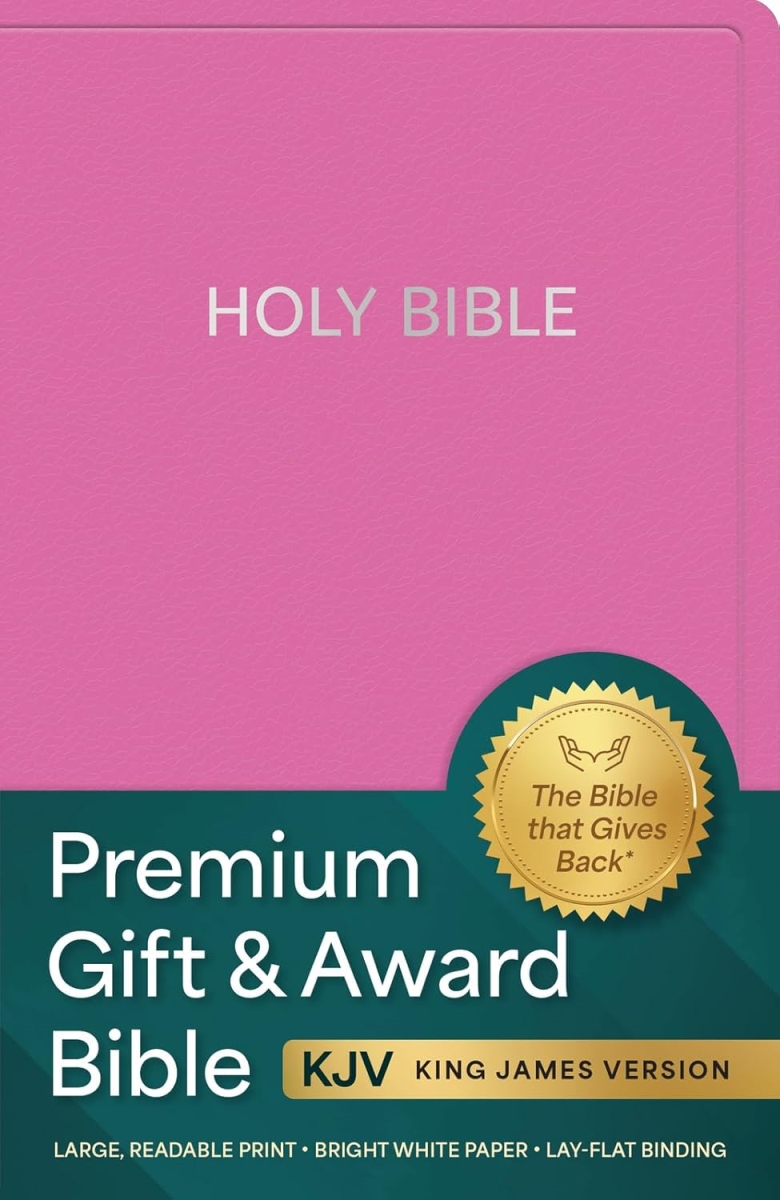 697948 KJV Premium Gift & Award Holy Bible - Pink - Leather