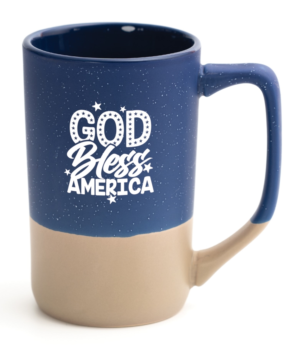 Picture of Dexsa 719276 16 oz Designer Pebble God Bless America Mug
