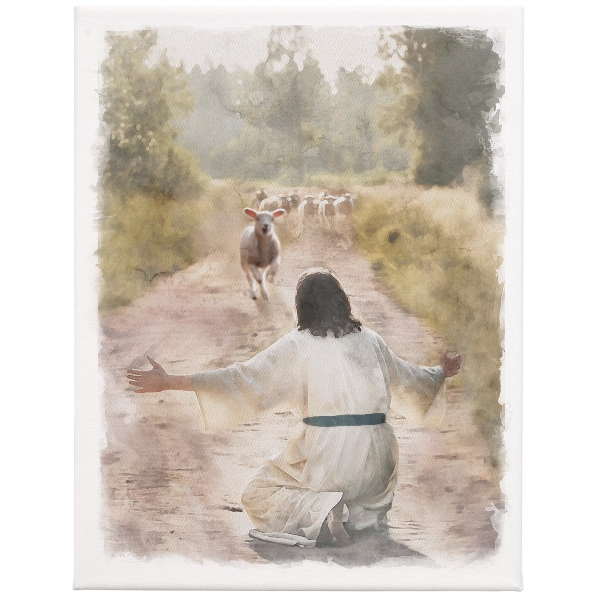 718687 9 x 12 in. Prodigal Lamb Returns Wrapped Canvas Art
