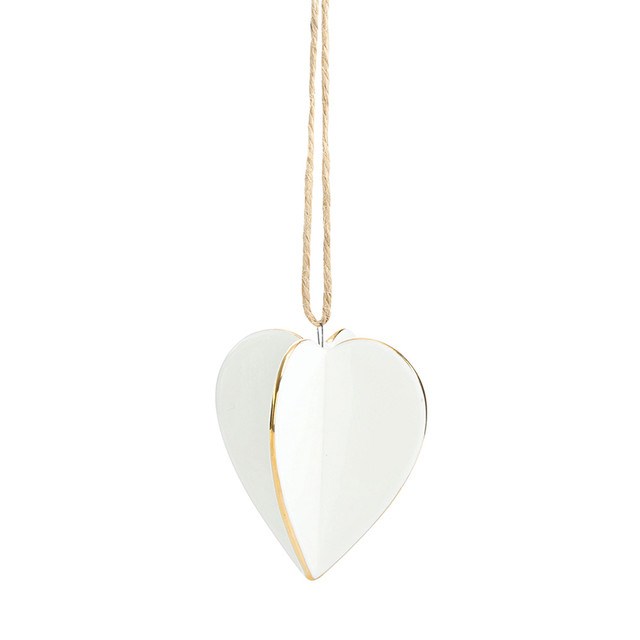 719398 3 x 3 in. Ceramic Heart Ornament