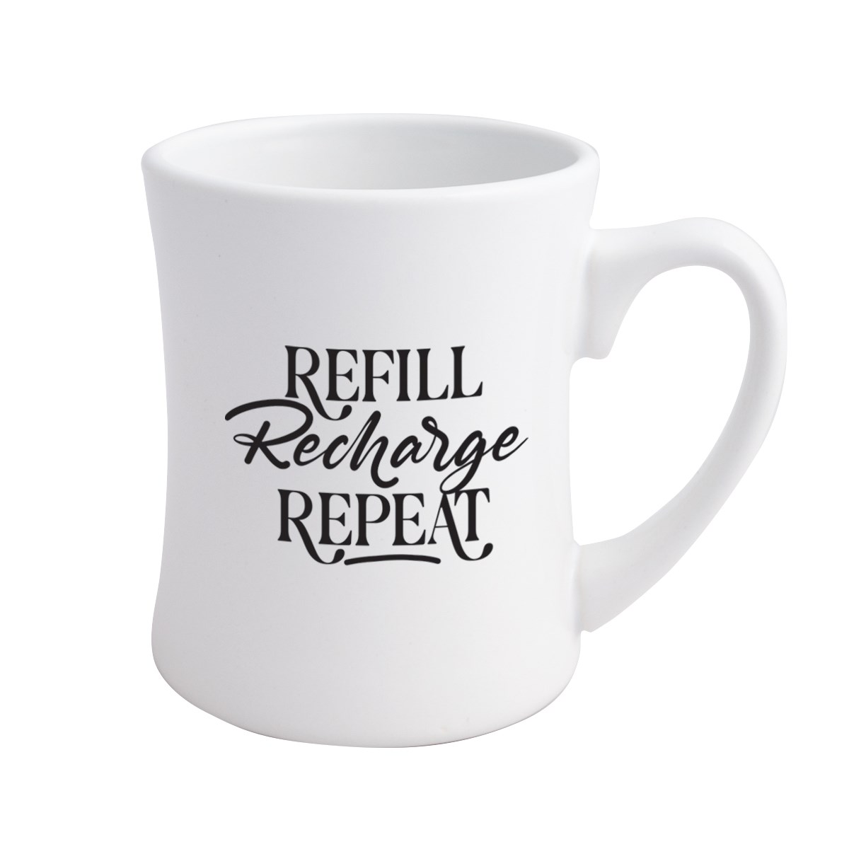 719294 19 oz Designer Coffeehouse Mug - Refill Recharge