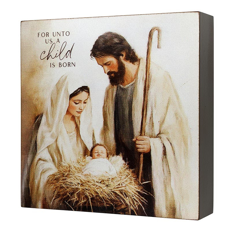 719342 5 in. Square for Unto Us Word Block