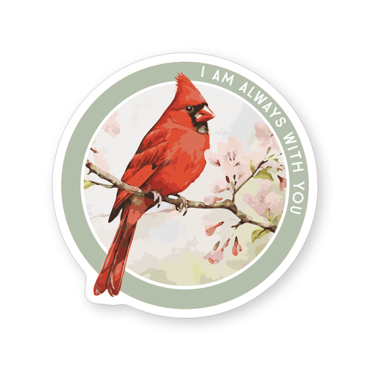 718600 2.5 x 3.5 in. with You Cardinal Circle Sticker