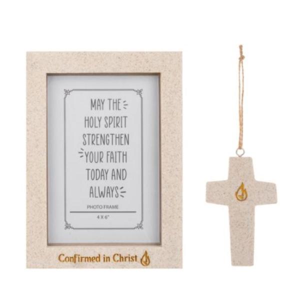 Ganz USA 711436 Confirmation Written in Stone Frame & Ornament Set - 2 Piece
