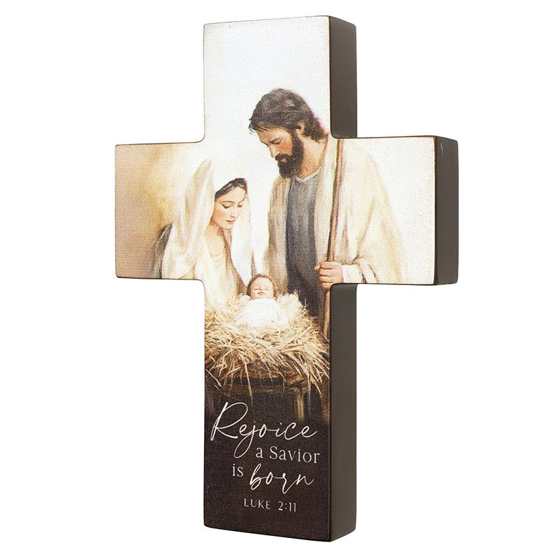 719362 8 in. Rejoice A Savior is Born Table Cross