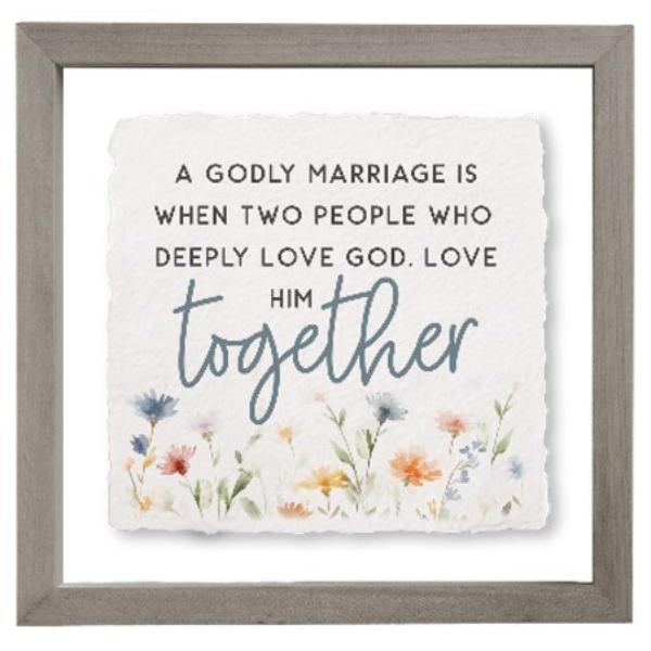 718753 10 x 10 in. Godly Marriage Together Floating Art Square Wall Decor