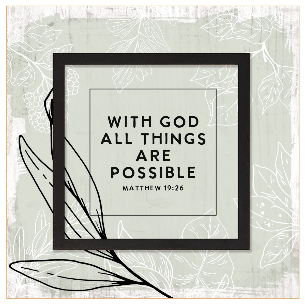719240 6 x 6 in. Layered Grace with God All Things Plaque