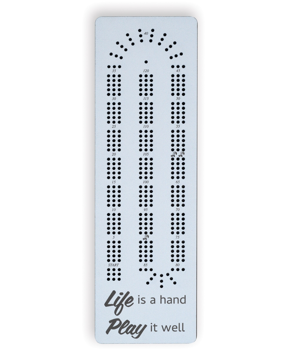 719324 4 x 13 in. Life is A Hand Play It Well Cribbage Gaming Board