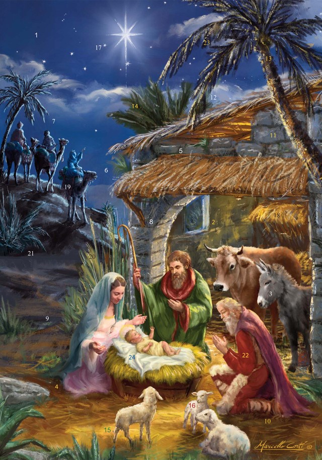 349365 8.25 x 11.75 in. Star of Bethlehem Medium Advent Calendar