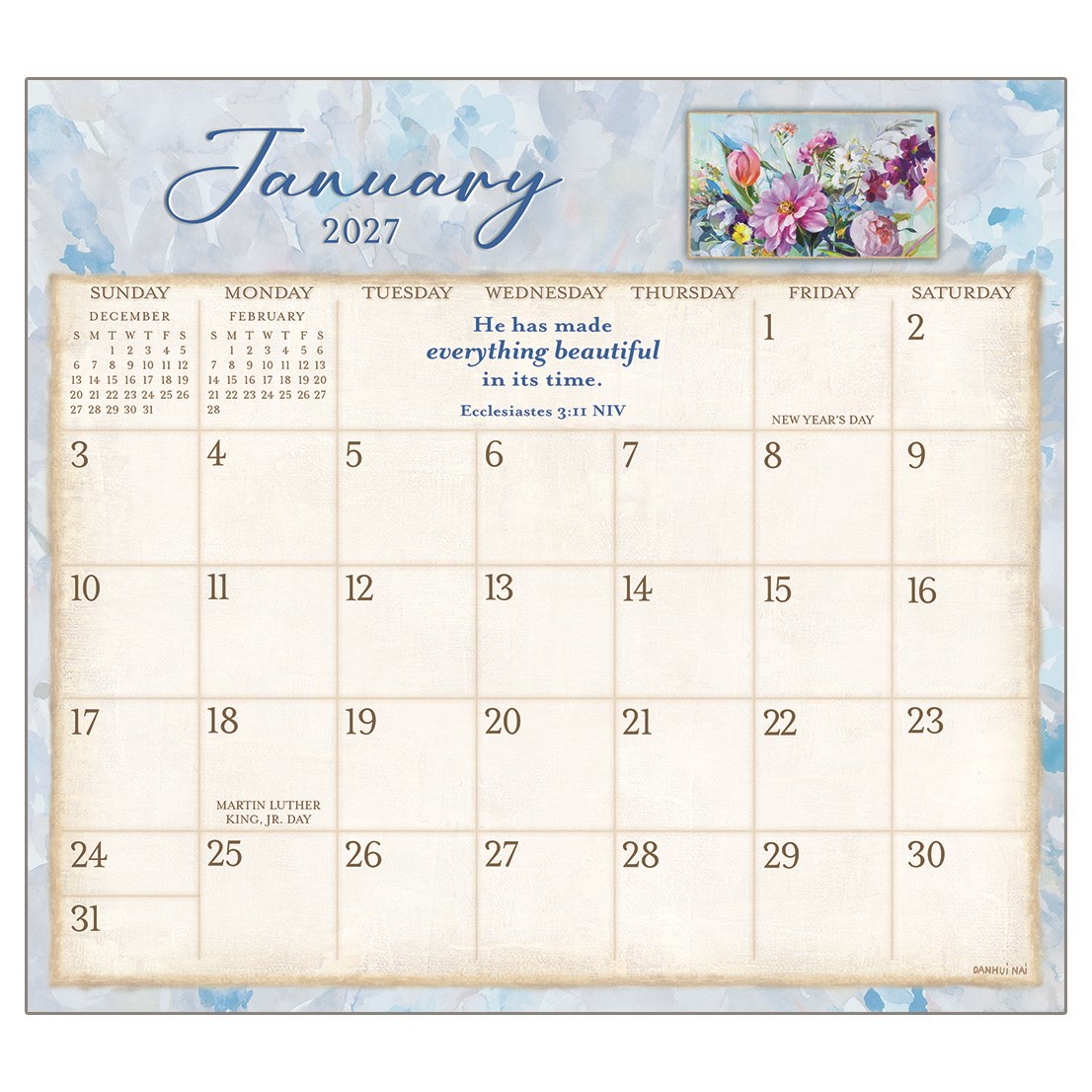 689983 8.375 x 9.375 in. 2027 Magnetic Calendar Pad - Tranquility