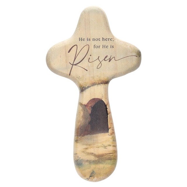 719427 He is Not Here for He is Risen Handheld Cross