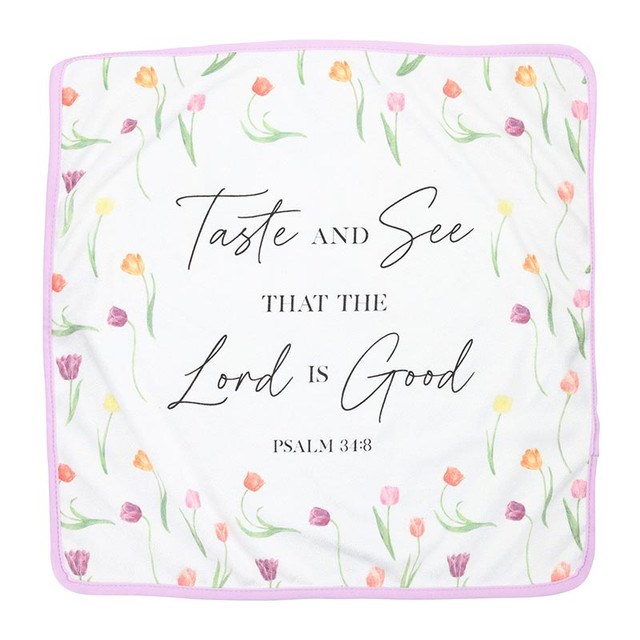 719433 16 in. Square Microfiber Tea Towel - Taste & See That The Lord is Good